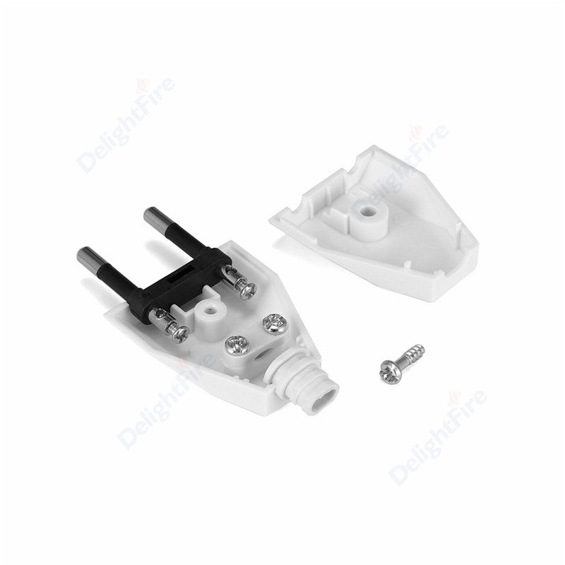 Prise électrique ue 2 broches mâle remplacement prise Schuko rechargeable France allemagne adaptateur européen rallonge connecteur prise