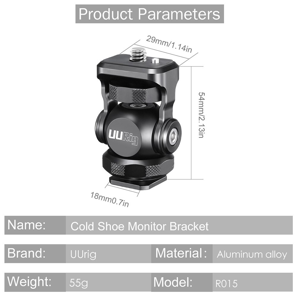 UURig Quick Release DSLR Kamera Monitor Halter W/Kalten Schuh Halterung Swivel und Tilt Kamera Clamp für Mikrofon Monitor LED Licht