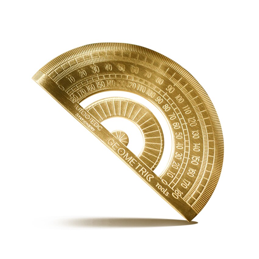 Brass Golden Retro Semicircle Protractor Math Protractors 180 Degree Angle Measurement Drawing Stationery Math Geometry