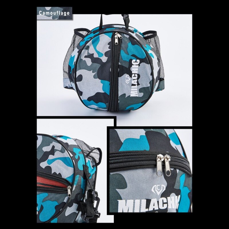 Basketbal Schoudertas Draagbare Ronde Bal Zak Enkele Voetbal Volleybal Softbal Opbergtas 2 Zijzakken #2022