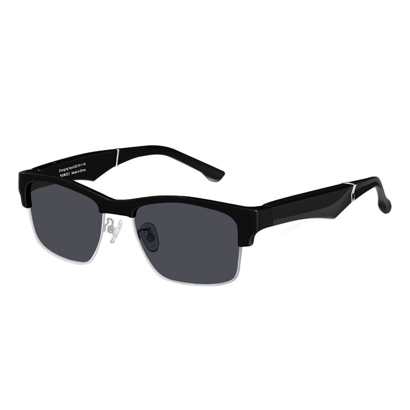 K2 smarte briller trådløs bluetooth håndfri opkald o åbent øre polariserede solbriller: Sølv