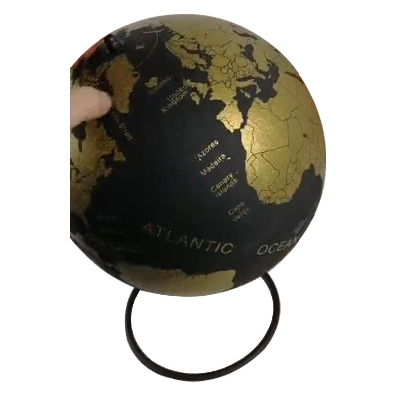Middle Golden Cork Wood Tellurion Golden Globes Marble Maps Home Office Decoration World Map Inflatable Training Geography Map