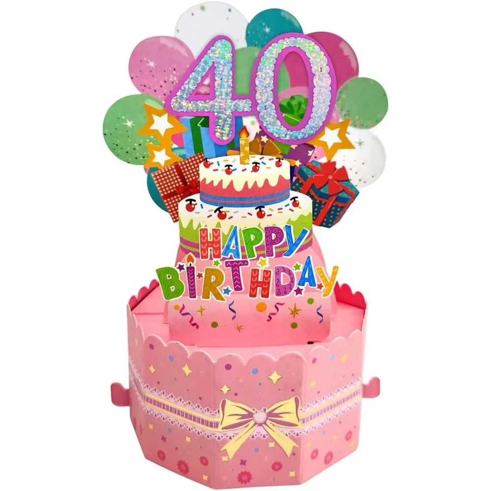 Happy Birthday Greeting Card With Envelope 3D Box 18th/30th/40th50th/60th Years Old Birthday Wishes Message Card Party: Mixed Color