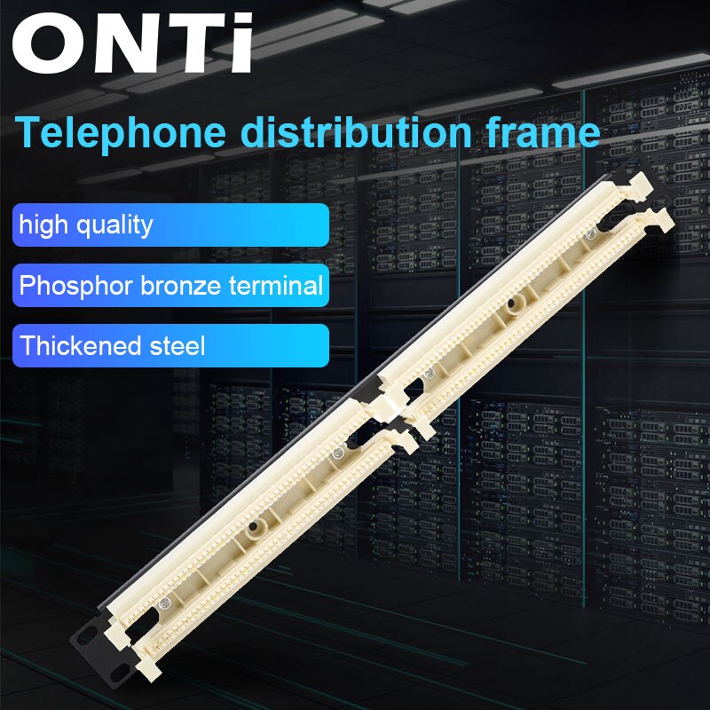 ONTi 19&quot; Cabinet Rack 100pairs Telephone Module 110 Distribution Frame RJ11 Voice 4C 2C Cable 110 Telephone Patch Panel