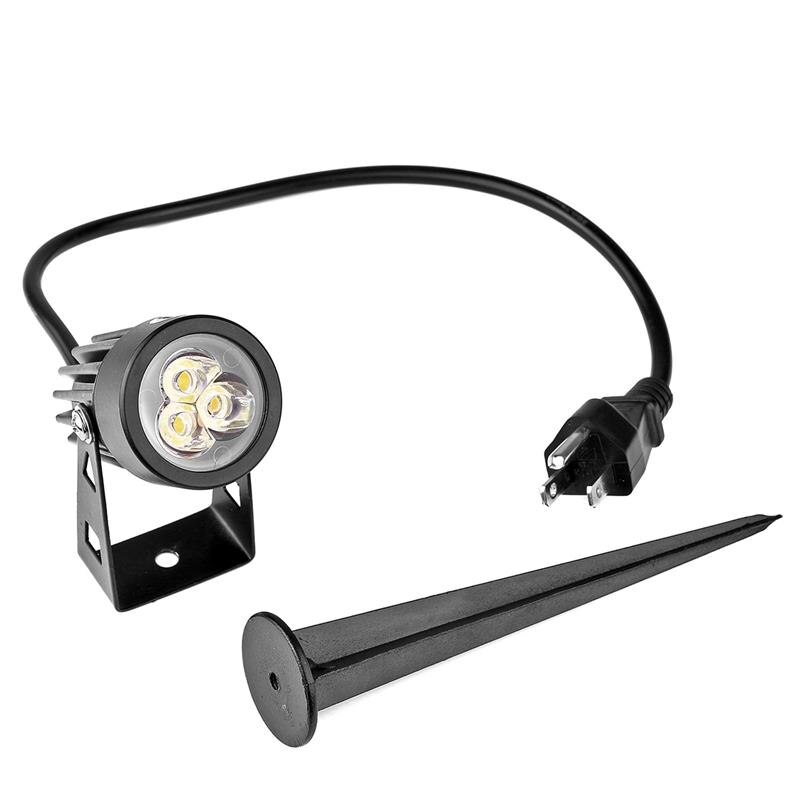 Outdoor waterdichte schijnwerper US Plug Mini LED Gazon Licht LED Yard Patio Path Mini Spotlight Lamp 3W Koel Wit AC 85-265V