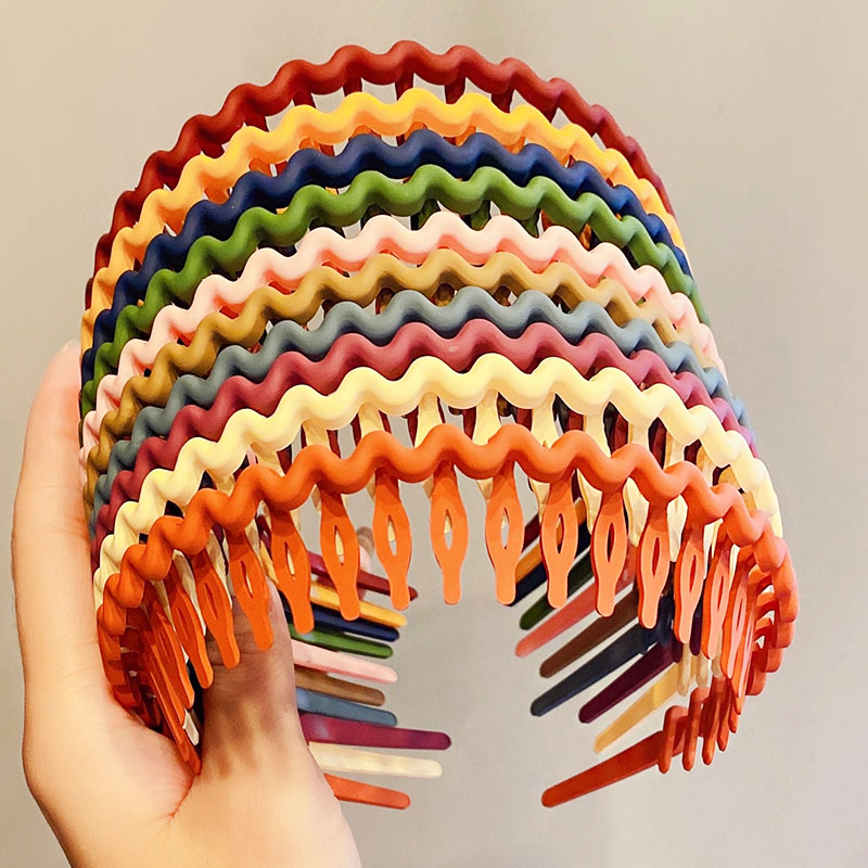 Diademas mate simples con ondas coloridas para mujer, aros para el cabello gruesos, diadema dulce, accesorios para el cabello a la