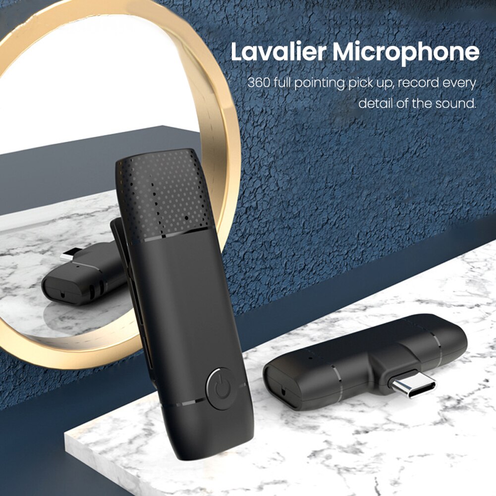 Draadloze Mini Draagbare Lavalier Condensator Microfoon Clip-On Dasspeld Microfoon Audio Video Opname Microfoon Voor Mobilephone