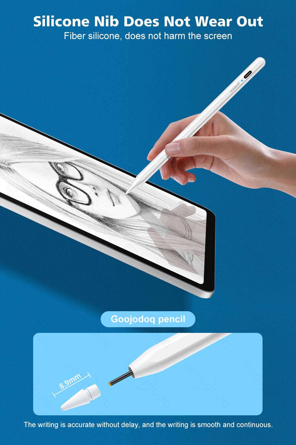 GOOJODOQ-lápiz óptico para tableta Surface, para Android, IOS, Xiaomi, Huawei y Samsung