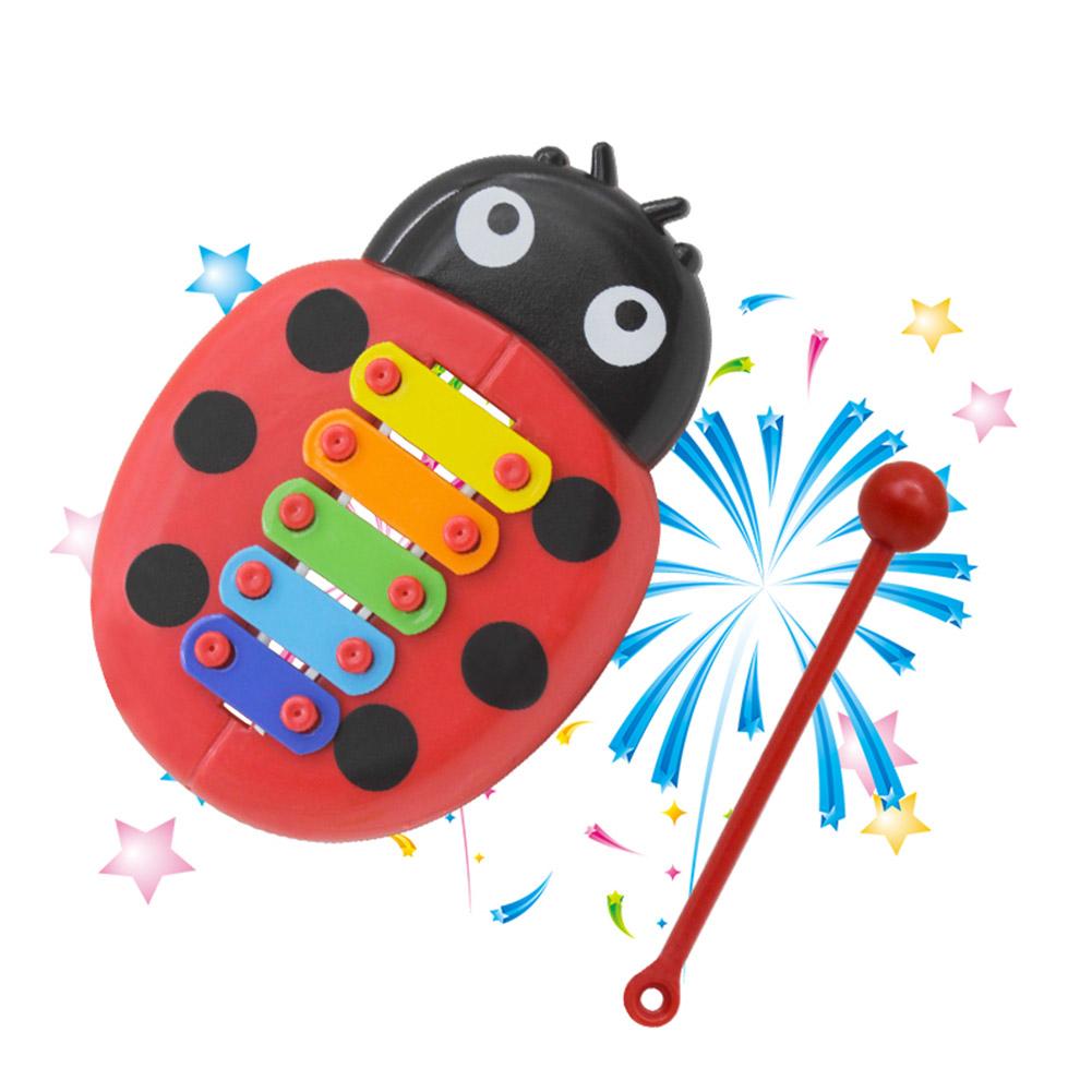 Cute Cartoon Ladybird Five-Note Musical Toy Aluminum Early Learning Educational Percussion Instrument For Kids Fun Toy