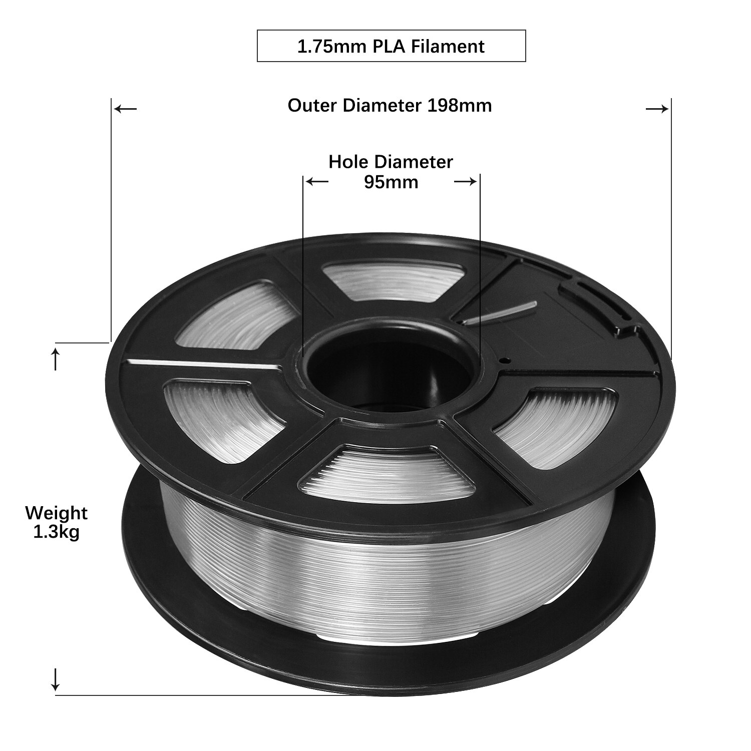 SIMAX3D – Filament Transparent pour impression 3D, matériau PLA, 1.75mm, 1KG par rouleau