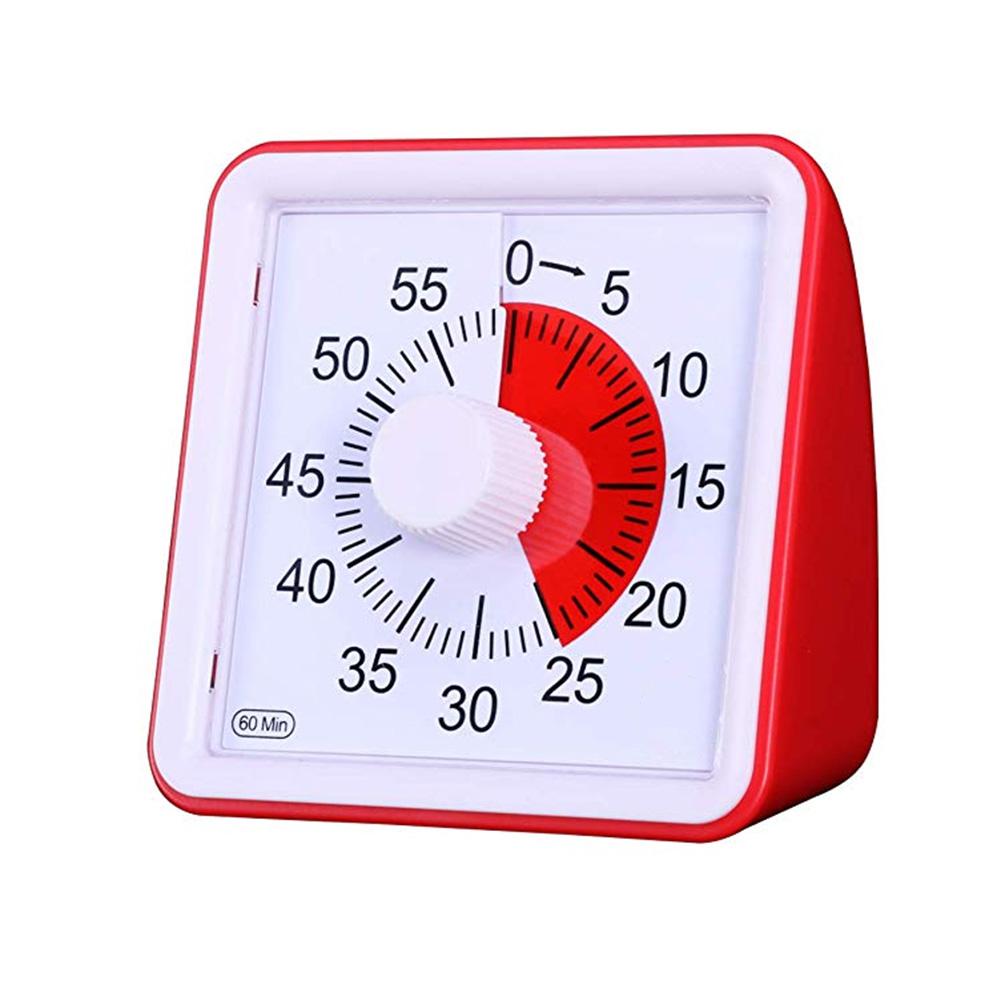 60 Minuut Visuele Timer Stille Tijd Management Tool voor Classroom Conferentie Countdown voor Kinderen en Volwassenen: Red