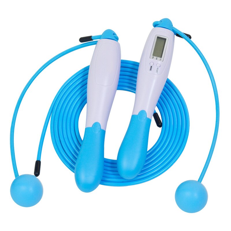 2022 digital sem fio contador de calorias pular corda esporte pesos exercício fitness corpo edifício sem fio digital pular cordas conjunto: Set blue