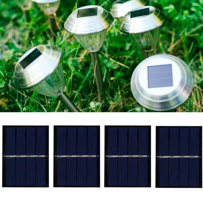 4 Stuks 0.65W 2V Diy Zonnepaneel Module Systeem Voor Solar Speelgoed Licht 60X80mm Licht Batterij Opladen Gazon lichten