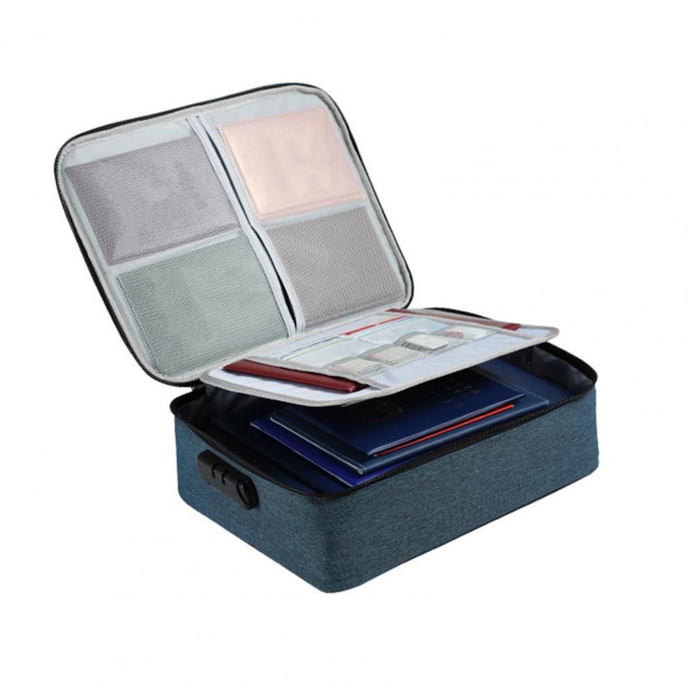 Modern Document Organizer Convenient Smooth Zipper Oxford Cloth Multifunctional Document Organizer:  Navy Blue