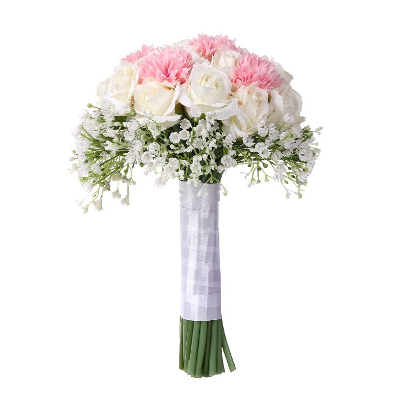 Roze Bruidsboeket Anjer Rozen Bruidsmeisje Boeket, Bruidsboeket Kunstbloemen Voor Bruiloft Kerk Moederdag