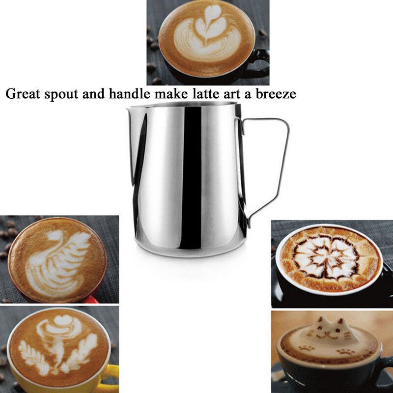 Keittiö ruostumattomasta teräksestä maidonvaahdotus kannu espresso kahvikannu barista askartelu kahvi latte maidonvaahdotus kannu