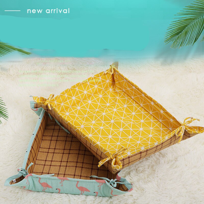 Cooling pad in summer cat bed radiator pets accessories for cat niche pour chat rattan cat nest honden mand beds for small dogs