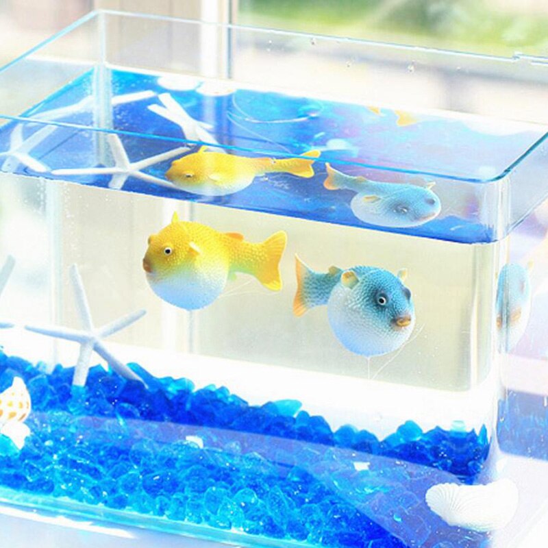 HU 1PCS Fish Tank Aquarium Artificial Puffer Fishpond Artificial Pufferfish Aquarium Decoration Glowing Effect Fish Ornament