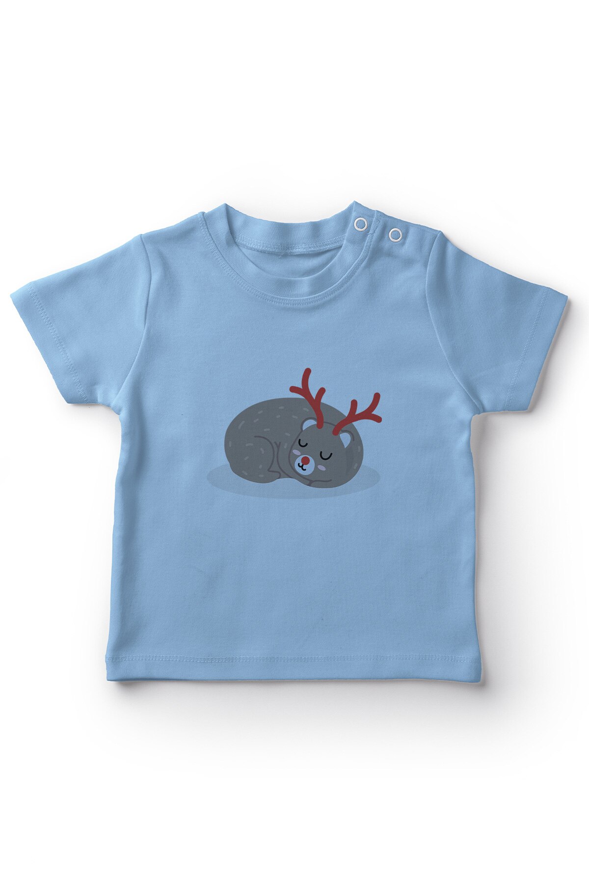 Angemiel Baby Sleeping Deer Baby Boy T-Shirt Blue