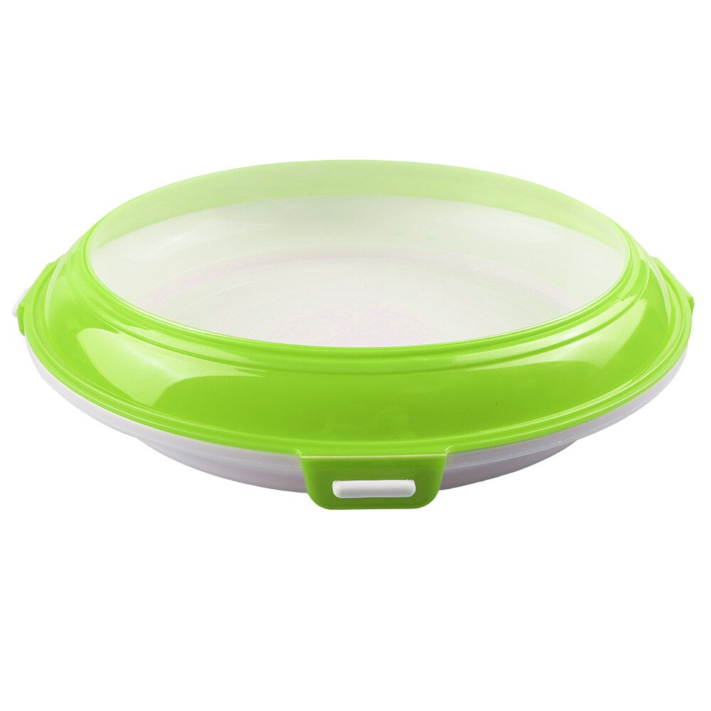 Double-sided Buckle Food Preservation Storage Tray Stackable Kitchen Preservation Container Refrigerator Preservation Tray: Green Circle