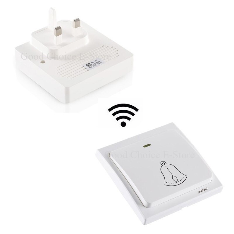 High-End Wireless Cordless Doorbell Remote Door Bell Chime Kit,No need battery,Waterproof, EU/US/UK Plug-in Receiver 85V-260V