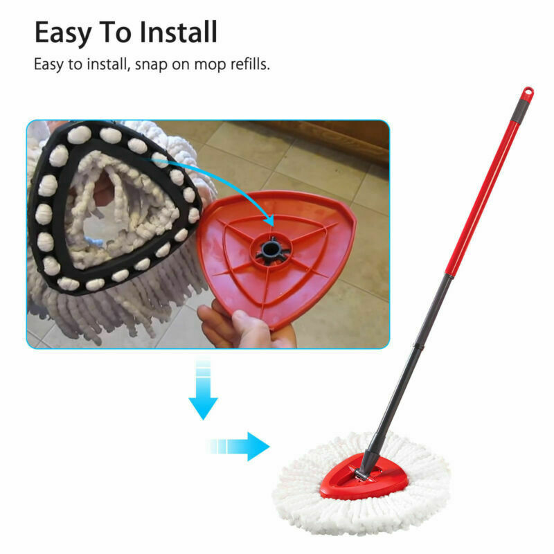 Tête de vadrouille de sol en microfibre | Remplacement de 360 têtes rotatives, facile à rotation, pour la gouvernante, nettoyage de sol à la maison, vadrouille de nettoyage de sol