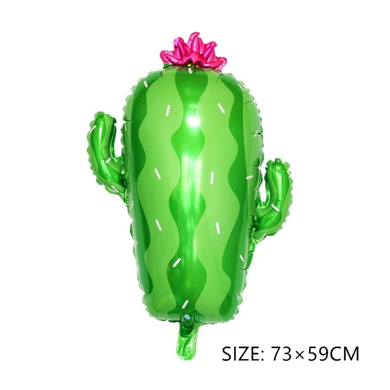 Desert plant cactus tree coconut tree green leaf balloon kid cartoon toy balloon tropical theme decoration aluminum foil balloon: 4