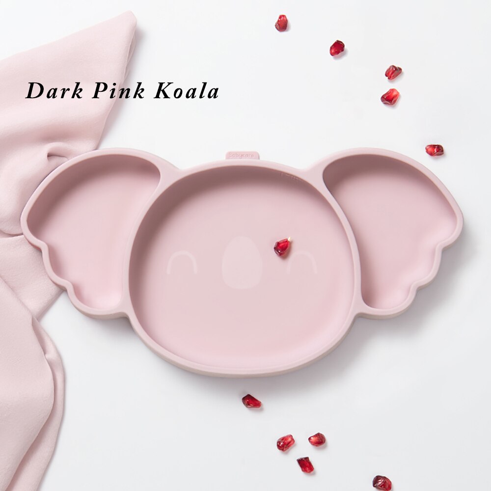 Bc Babycare – assiette à manger en Silicone pour bébé, vaisselle Koala pour enfants, plateau d&#39;alimentation divisé par aspiration, bol d&#39;entraînement pour tout-petits: Pink