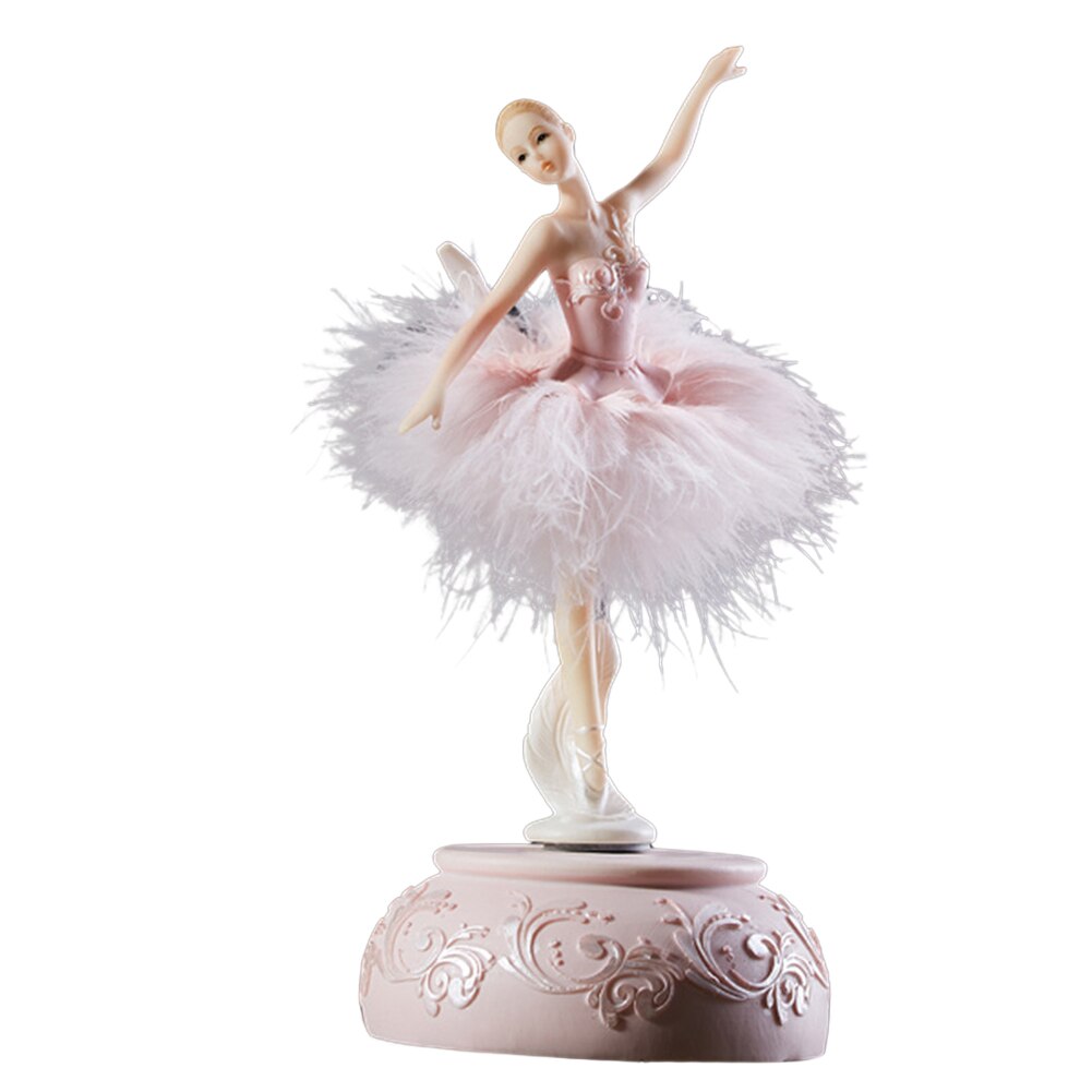 Nyligen ballerina musikbox dansande tjej svan sjö karusell med fjäder för födelsedag