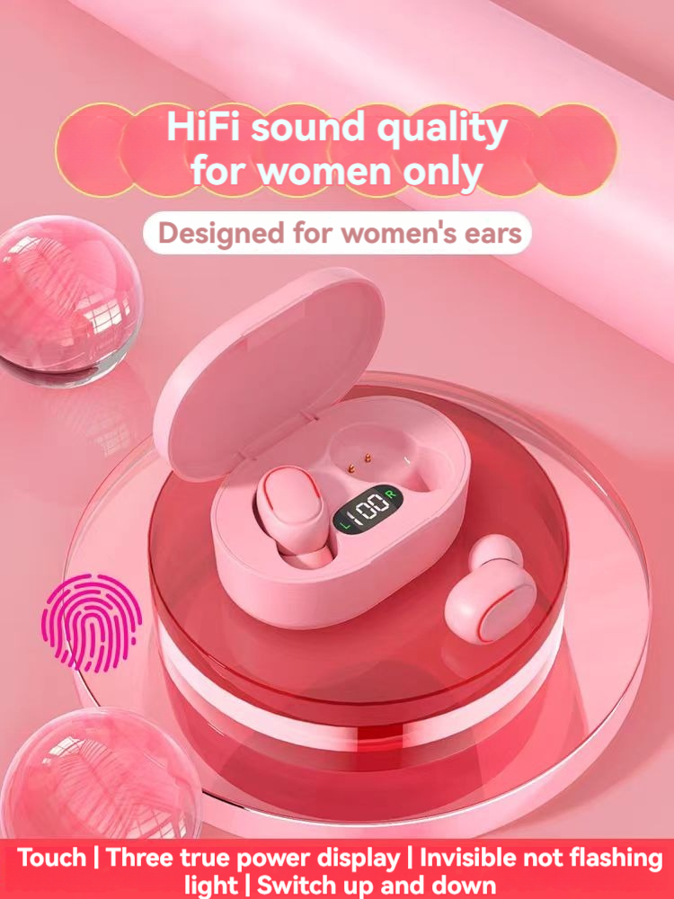 2024 Drahtlose Bluetooth-Kopfhörer Rosa TWS-Headset Lärm abbrechen-Kopfhörer mit Mikrofon-Kopfhörer für iPhone Xiaomi