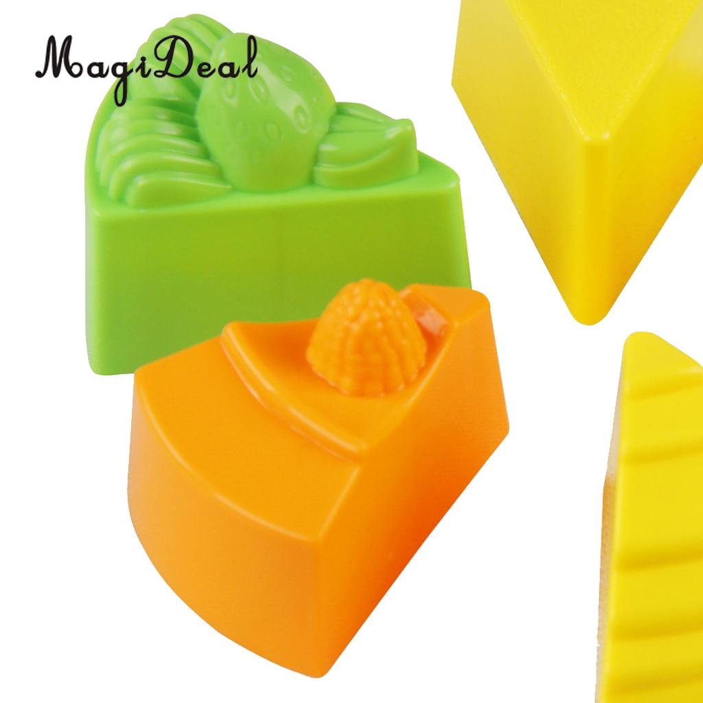 MagiDeal 6Stck Kunststoff Kuchen bilden Sand Lehm bilden Strand Garten Park drinnen Spielzeug für freundlicher Hand-Auge-koordination intelligenz 4x5cm