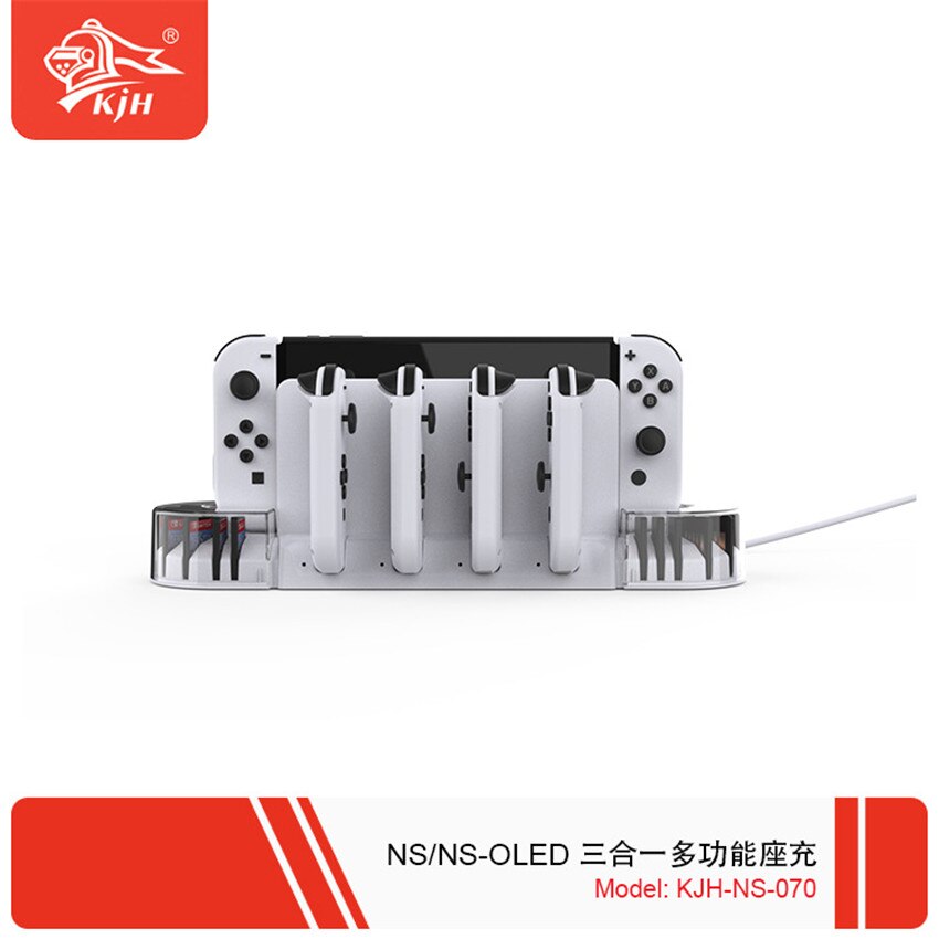 Switch OLED Host Cooling Fan Joycon Handle Charging Base with Card Box Temperature Cooler Fan for Switch Console NS Accessories