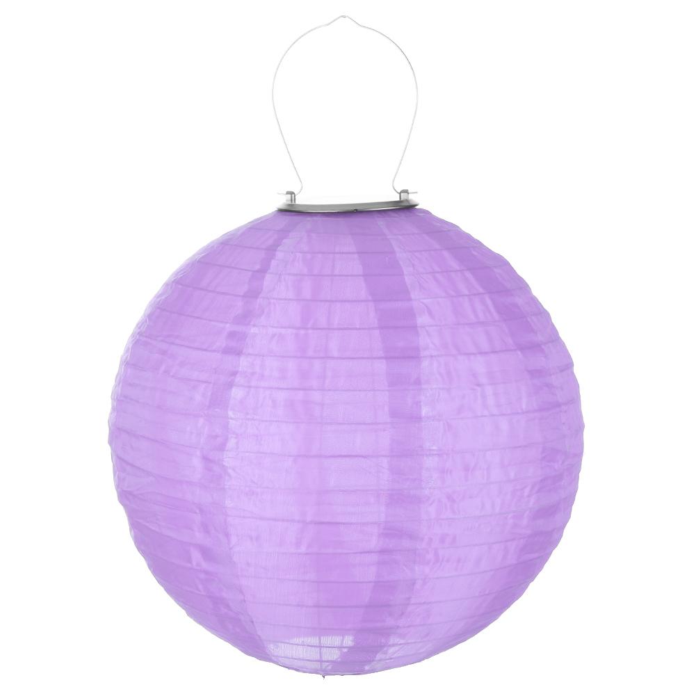 Farolillo chino redondo de papel Led, luces de bola, lampiones para , boda, cumpleaños, bricolaje, lámpara colgante Solar,: PURPLE