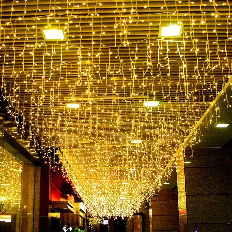 Julelysslynge led-girlander 4 x 0.6m lys til uteplass, julelys, utendørs, gate, bryllup, hagedekorasjon