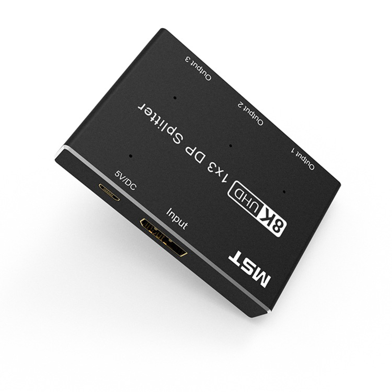 DisplayPort Splitter 1 in 3 Out 8K@30Hz 4K@144Hz DP 1.4 Switch Splitter MST SST Triple Adapter Hub for DisplayPort 1x3 Port