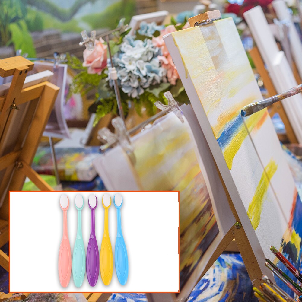 5pcs Blending Brushes Soft Bristles Drawing Painting Brushes for DIY Scrapbooking Background Stencil Craft Card Making Ink Brush