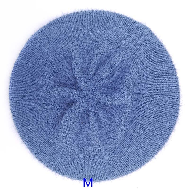 Gzhilovingl talvi pehmeä mohair neulottu baretti pipot naisten hatut roikkuvat slouchy skullies pipo naisille femme: Sininen