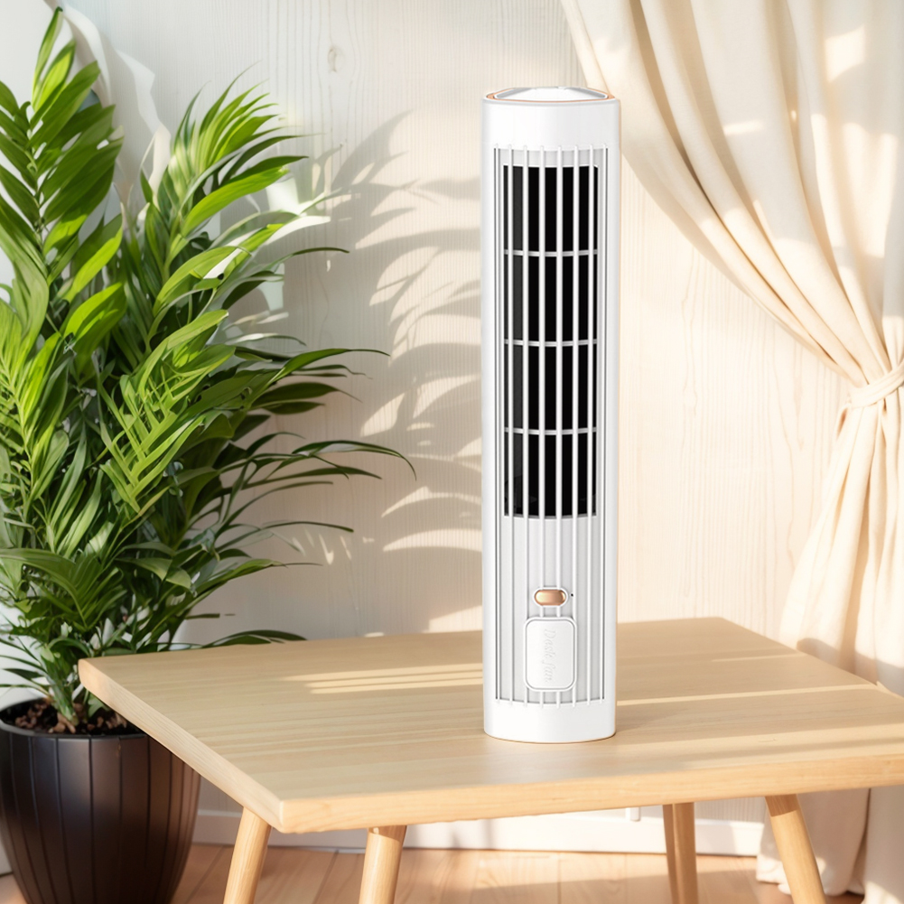 Bärbar skrivbordsfläkt bladlös tornfläkt usb-laddningsbar 3- hastighets elektrisk bordsfläkt mini vertikal luftkonditionering för hemmakök