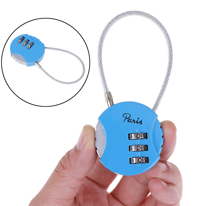 3 Dial Digit Password Combination Padlock Suitcase Luggage Metal Code Lock Mini Coded Keyed Anti-Theft Locks 3.7*9cm