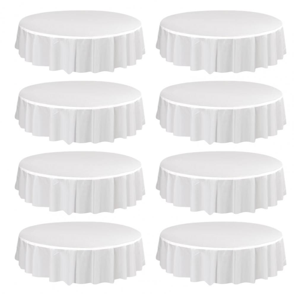 Binnen Buiten Tafel Decor Cover Waterdicht Rond Tafelkleed Set voor Banketten Feesten Vlekbestendig Antislip Tafel voor Picknicks: WHITE