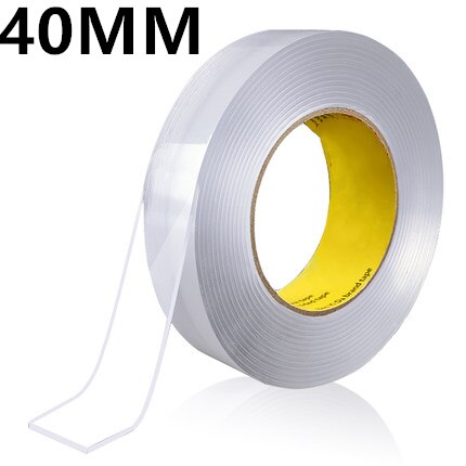 Thuis Herbruikbare Tape Dubbelzijdig Lijm Voor Gezicht Super Gadget Sterke Traceless Cinta Doble Cara Transparante Nano Lijm: 40MM-5M