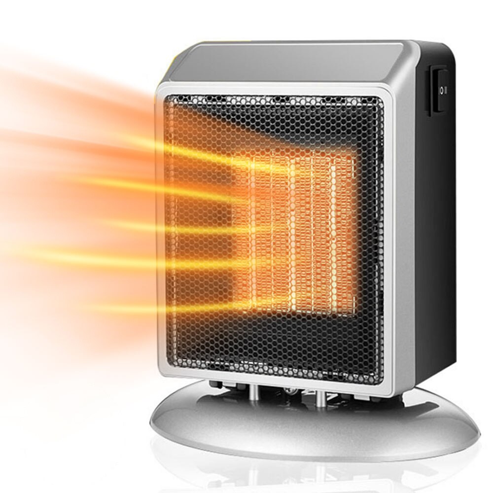 900/1200W Mini Electric Heater EU US JA UK Plug Portable Fan Heater Heating Radiator Thermostat Home Blower Calefactor Electrico: silver / US
