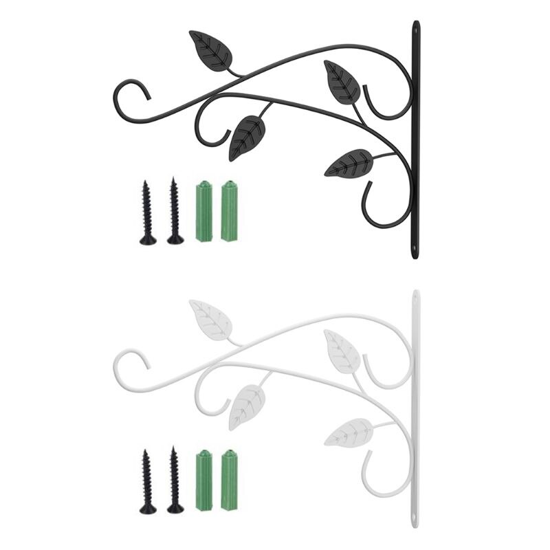 Wrought Iron Wall Mounted Hanging Basket Hook Plant Flower Pot Hanger Decoration