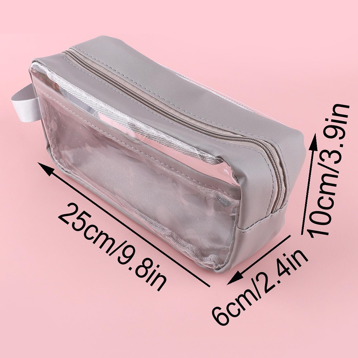 1 szt. piórnik w kształcie makaronika, przezroczysty, wodoodporny piórnik, stylowe i przenośne przybory szkolne, niezbędne przed rozpoczęciem roku szkolnego