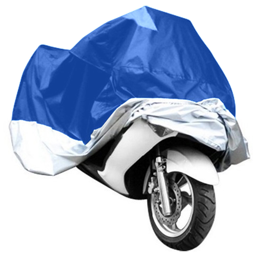 Waterproof Breathable Outdoor UV Protector Motobike Rain Dust Cover Bike Motorcycle Cover for all motorcycle: L / Blue