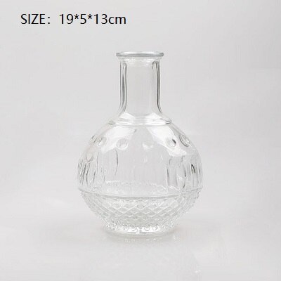 Nordisk relief glasvase blomsterarrangement hydroponisk vintage vase boligdekoration skyde rekvisitter til centerpieces til bryllupper: B stil -4