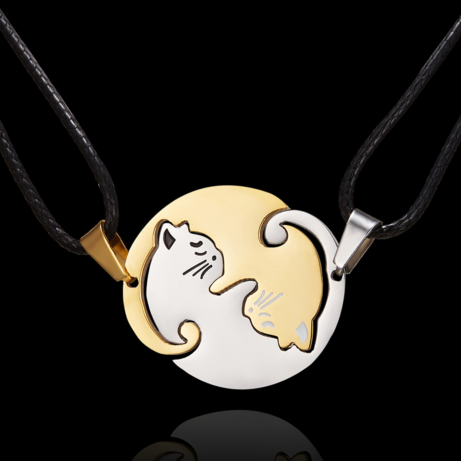 Collares con colgante de rompecabezas para parejas, joyería de la amistad, de acero inoxidable, a la , para hombres y mujeres, 1 par: 10