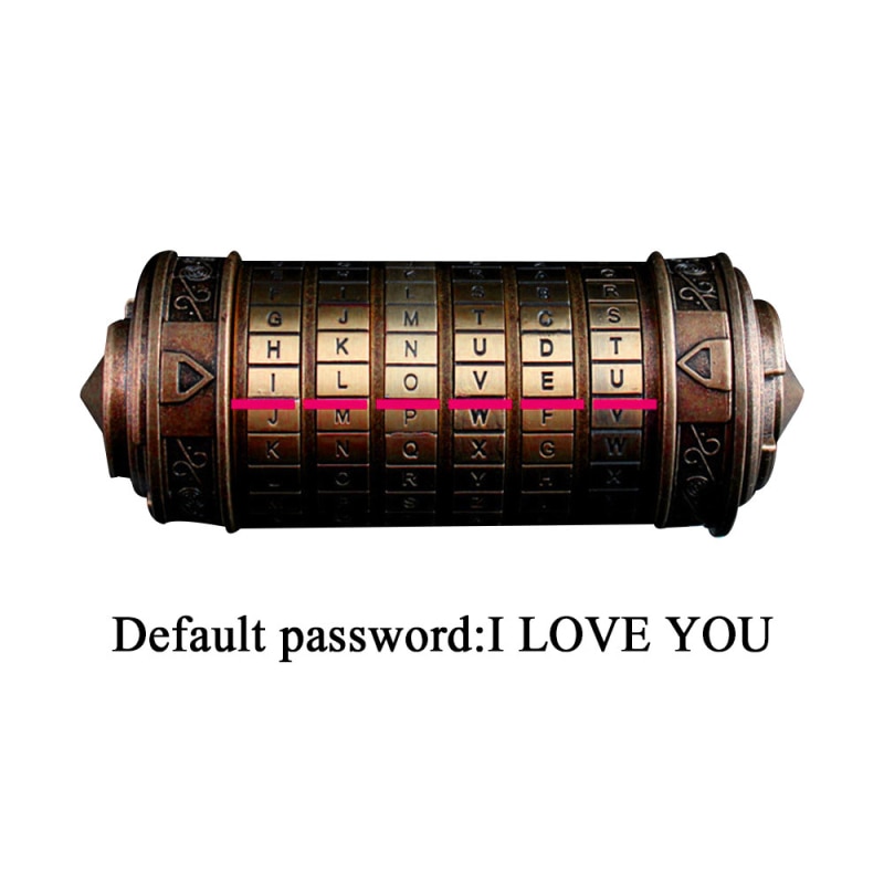 Da Vinci código de bloqueo Mini juguetes cierres Cryptex carta contraseña cámara de Escape accesorios rompecabezas educativos de juguete para el Día de San Valentín