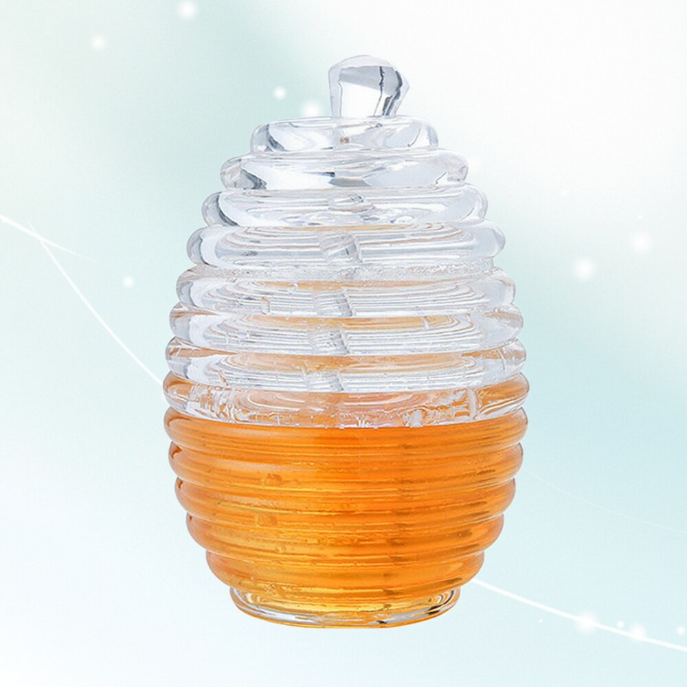 Acylic Honey Jar Pot Glass Dipper Dispenser for Juice Honey Syrup Storage