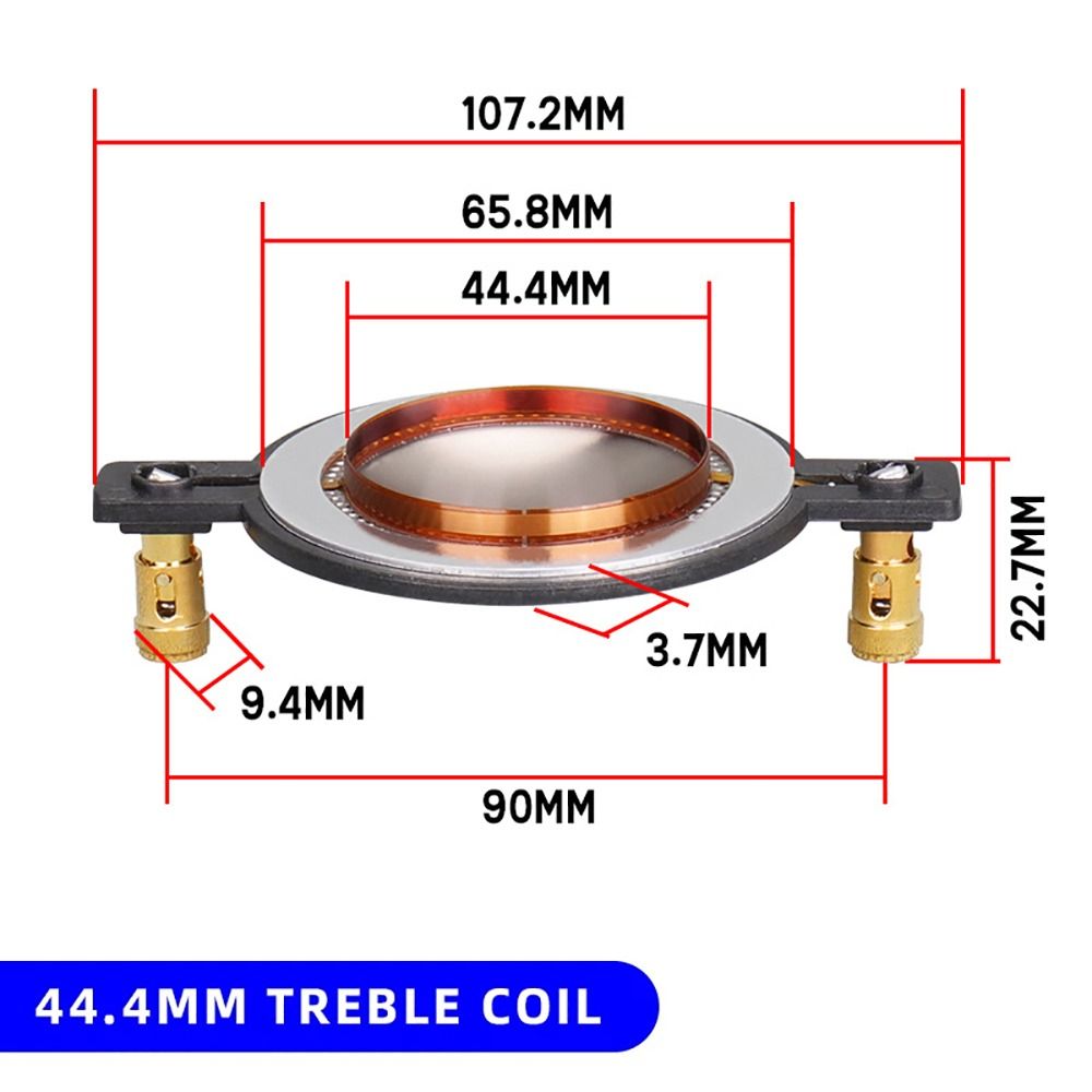 1pc schwarz 34,4 44,4 1, 5 51,3mm Kern Kupferdraht Hochtöner Schwingspule Membran Titan Film Höhen lautsprecher Höhen spule Reparatur: Rot